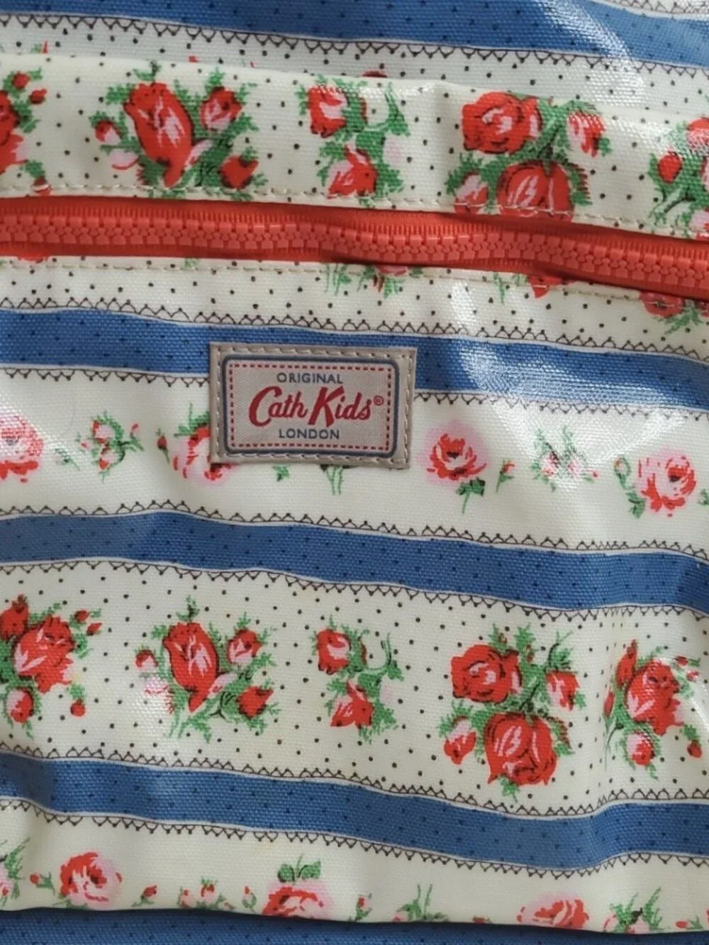 Cath Kidston White Pink Floral Rucksack Oil Cloth 15 Inches Backpack London